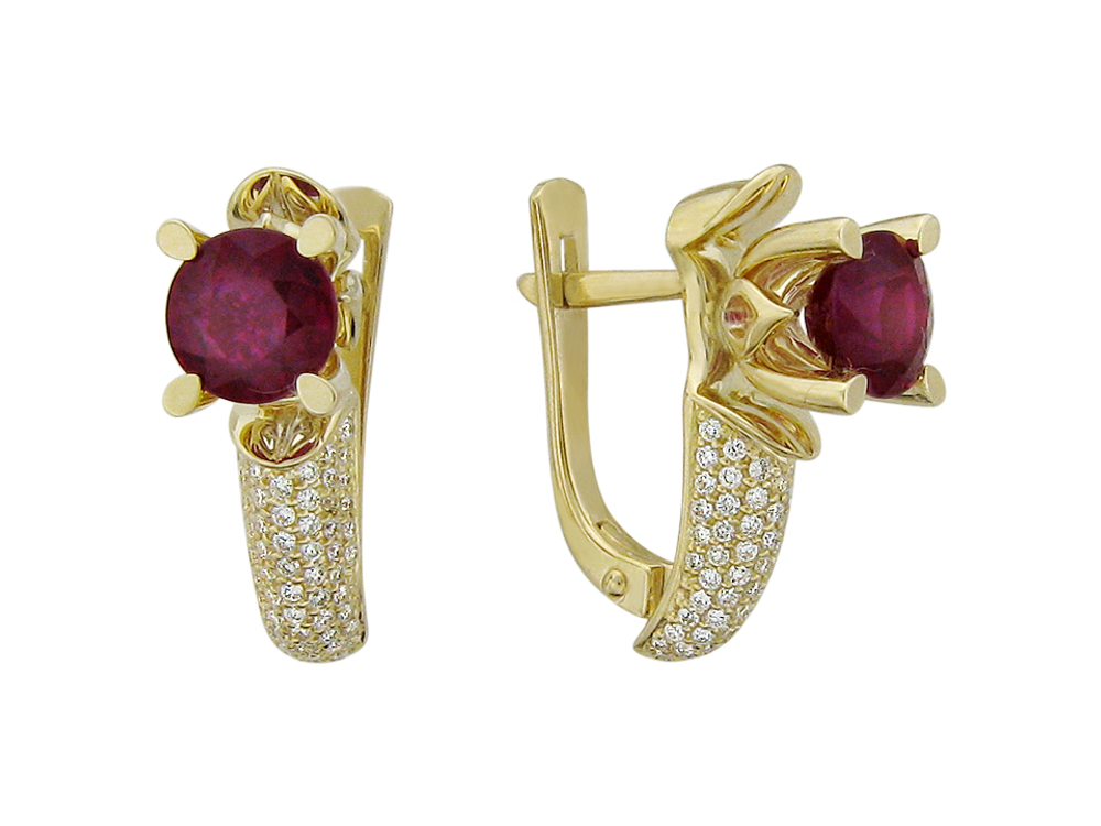 Серьги с бриллиантом  из желтого золота JA-S-1С644198