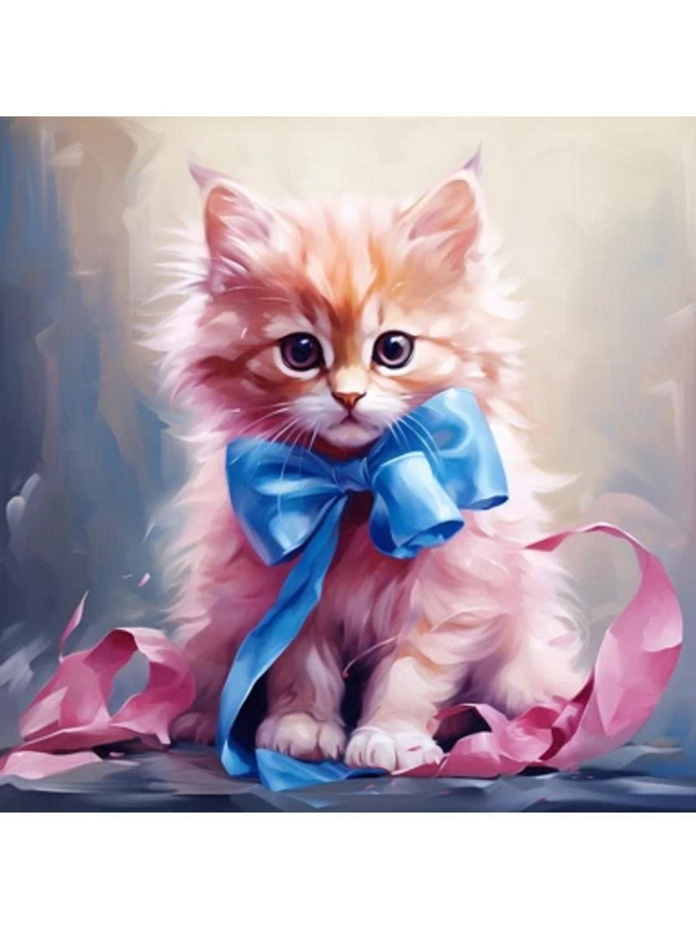 Картина по номерам 30х30см. "Малыши. Пушистый подарок" 20цв. коробка (арт. Х-6335)