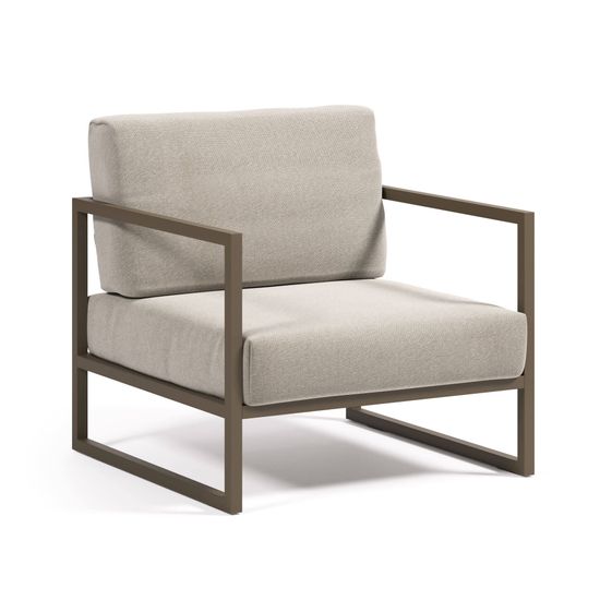 Comova Уличное кресло из алюминия светло-серое с зеленым алюминиевым каркасом La Forma Испания 