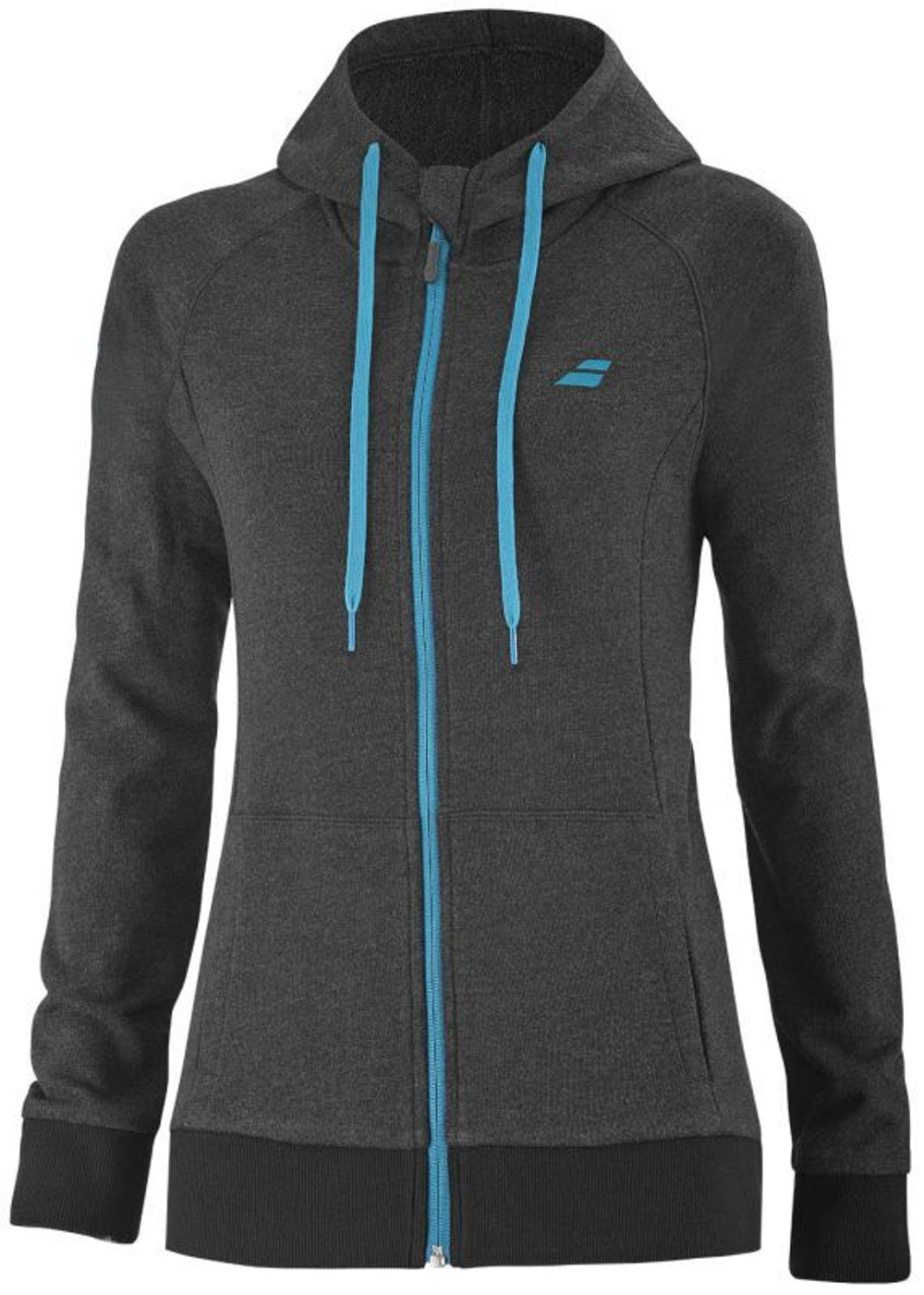 Кофта для девочки теннисная  Babolat Exercise Hood Jacket Girl - black heather