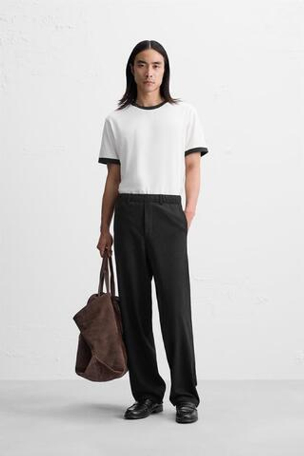 ZARA БРЮКИ-ДЖОГГЕРЫ RELAXED FIT, ЧЕРНЫЙ