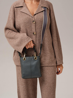 Сумка кожаная кросс-боди Deboro 30347 асфальт