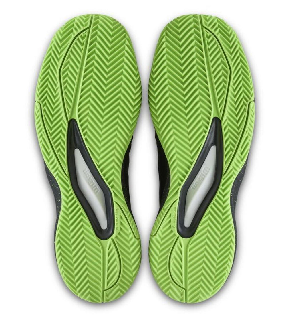 Мужские кроссовки теннисные Wilson Rush Pro Ace Clay TP - black/green/white
