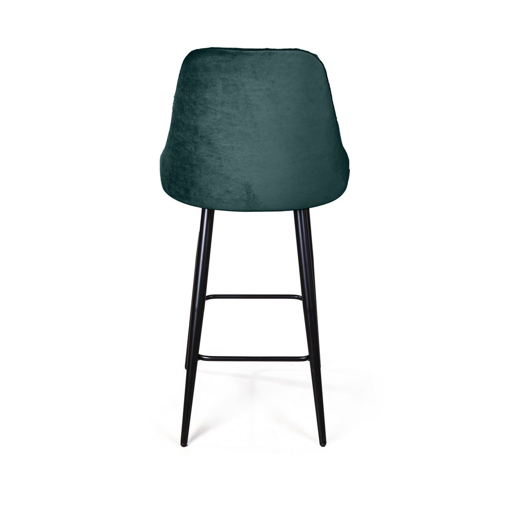 Стул полубарный Berg, бархат зеленый 19/ чёрный конус