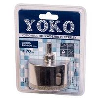 Коронка алмазная по кафелю и стеклу 70 мм с центрирующим сверлом Yoko