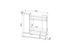 Готовая гостиная Nigel белый / цемент светлый