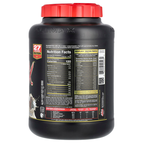 ALLMAX, Isoflex®, чистый изолят сывороточного протеина, печенье и сливки, 2,27 кг (5 фунтов)