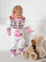 Вязаный комбинезон для новорожденных и малышей на молнии