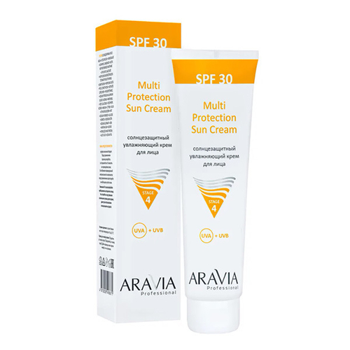 Солнцезащитный увлажняющий крем для лица SPF30 Aravia Professional Multi Protection Sun Cream 100мл