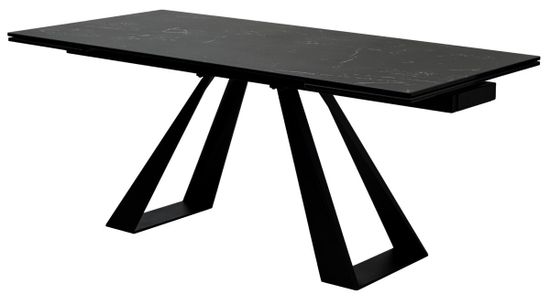 Стол FONDI 180 MARBLES NERO KL-116 Черный мрамор матовый, итальянская керамика/ черный каркас