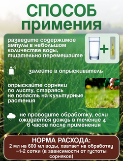 Средство от сорняков и травы Отличник гербицид, 2 мл