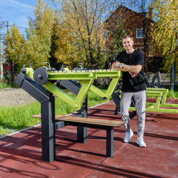 P-1800 Уличный тренажер Жим лежа с переменной нагрузкой ZAVODSPORTA