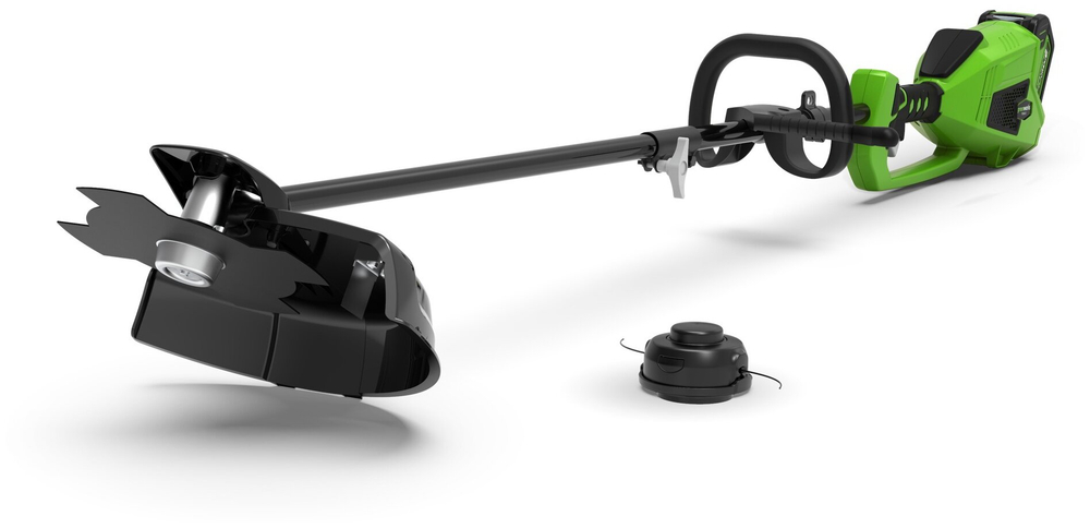 Триммер струнный аккумуляторный GREENWORKS GD40BC, 40В,35см, б/щ, с ножом, с 1АКБ 4Ач и ЗУ  (1301507UB)