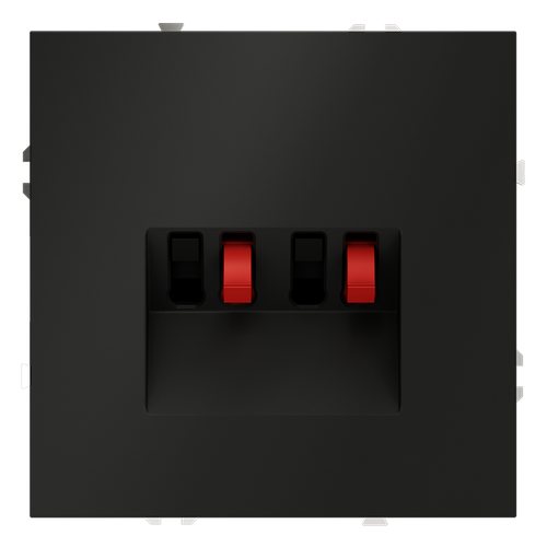 Розетка акустическая встраиваемая VOLTUM S70 4-местная, (черный матовый)