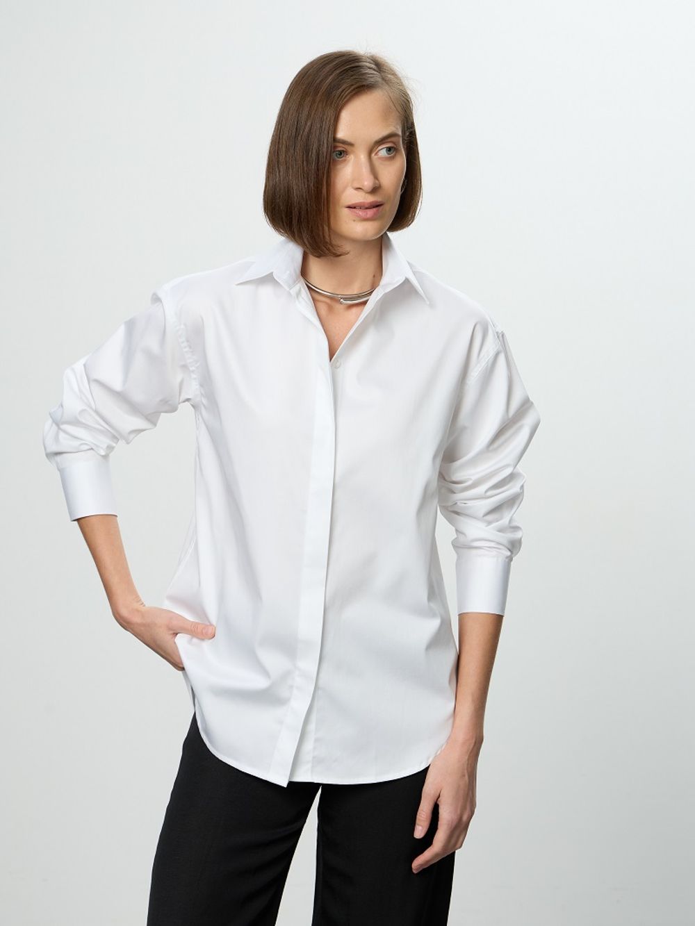 Рубашка Хельсинки белый хлопок