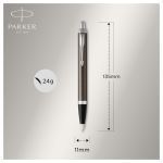 Ручка шариковая Parker "IM Dark Expresso CT" синяя, 1,0мм, кнопочн., подарочная упаковка