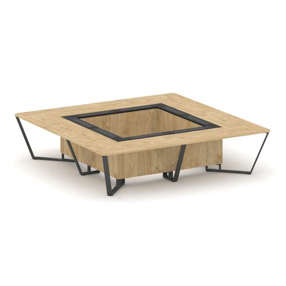 Steel Meet Стол переговорный квадратный KMK-PR.B.SP-16K Тиквуд Светлый/Графит Глянец/Металл Антрацит