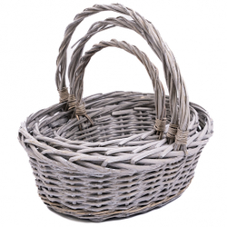 Корзина ИВА ОВАЛ СЕРАЯ