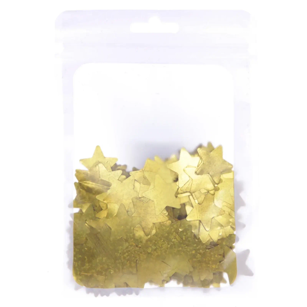 Конфетти «Звездочки галограмма» 15 г (2 см), Золото