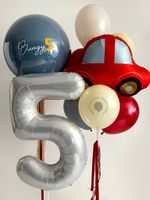 Воздушные шары на 5 лет с машинкой №8909