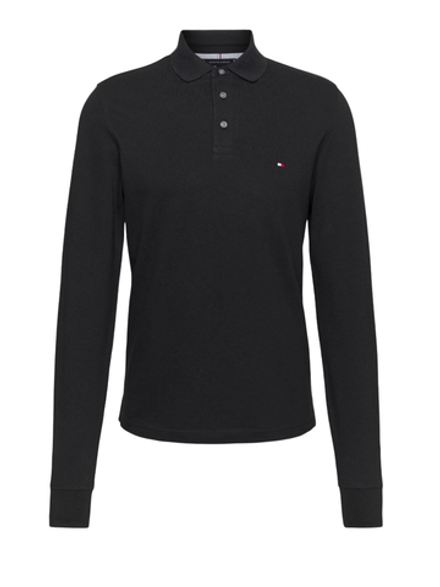 Мужская теннисная футболка  Tommy Hilfiger 1985 Slim Long Sleeve Polo - black