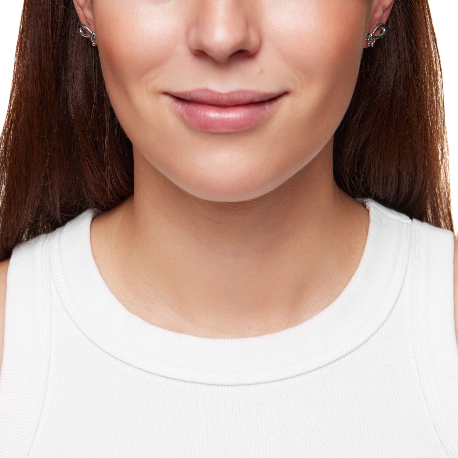 Серьги Pierced Bow Earring - Silver