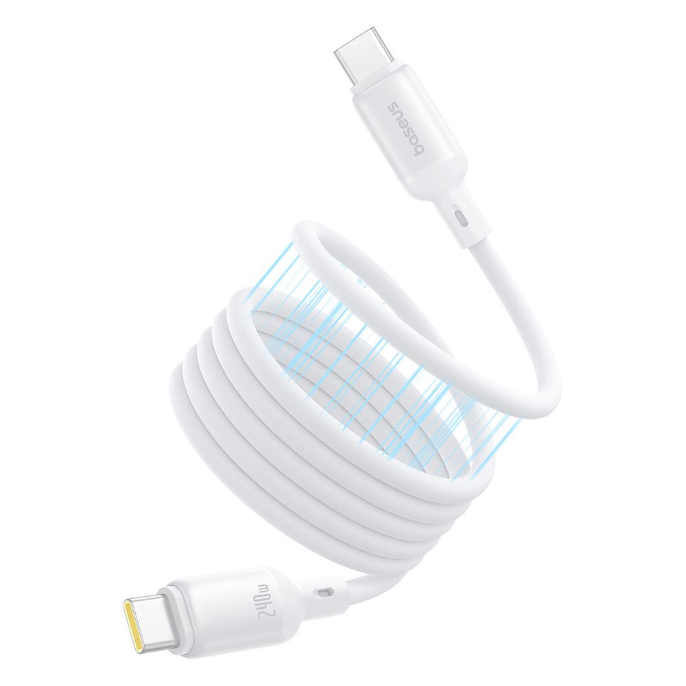 USB-C Кабель Baseus PicoGo Magnetic Liquid Charging+Data 240W 1m - Moon White