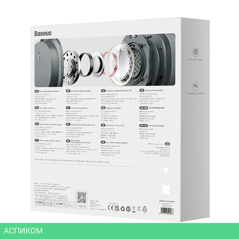 Наушники Baseus Bowie D05 Wireless Headphones Grey (NGTD020213)