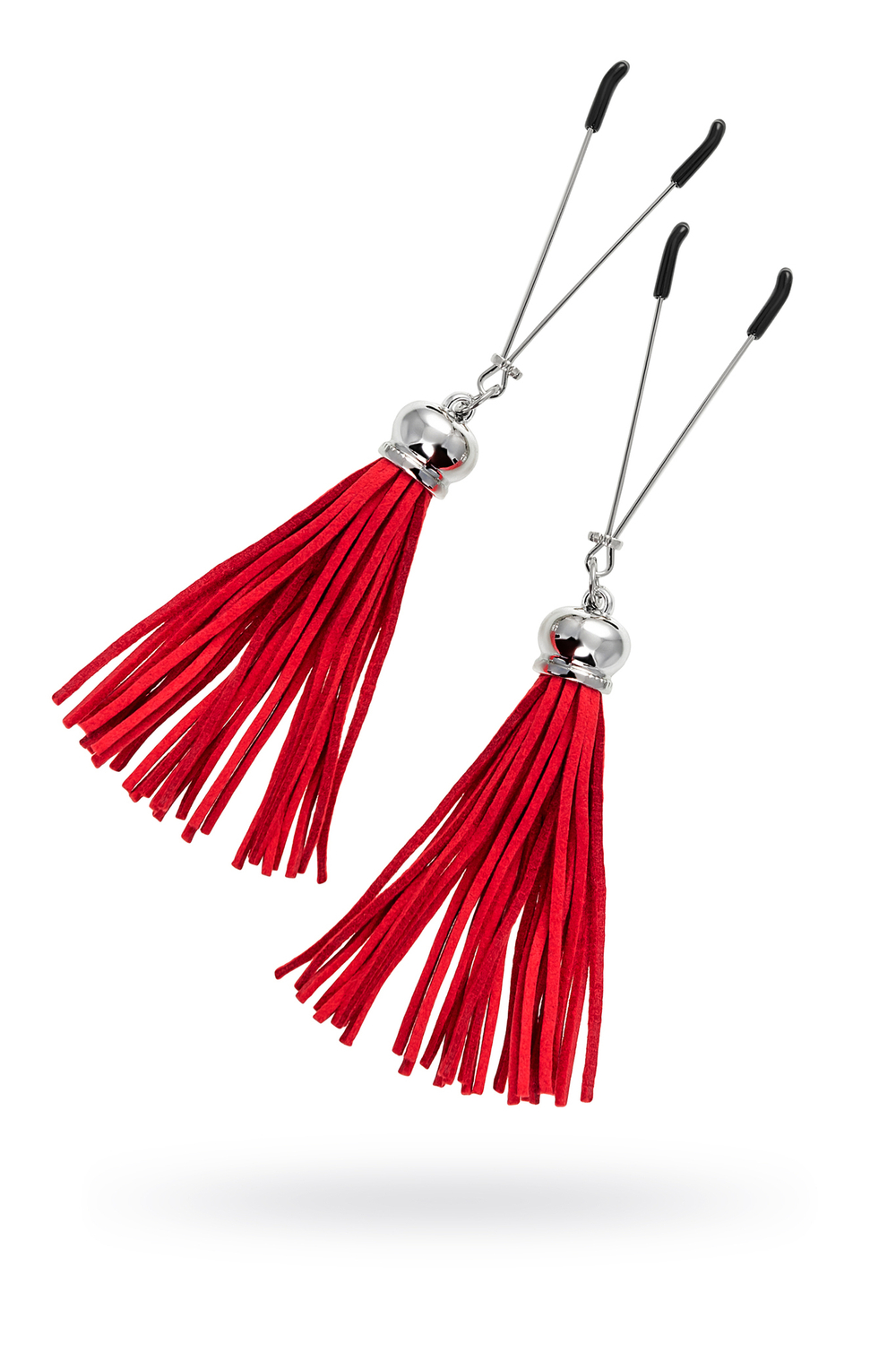 Зажимы на соски с кисточками из замши Pecado красные