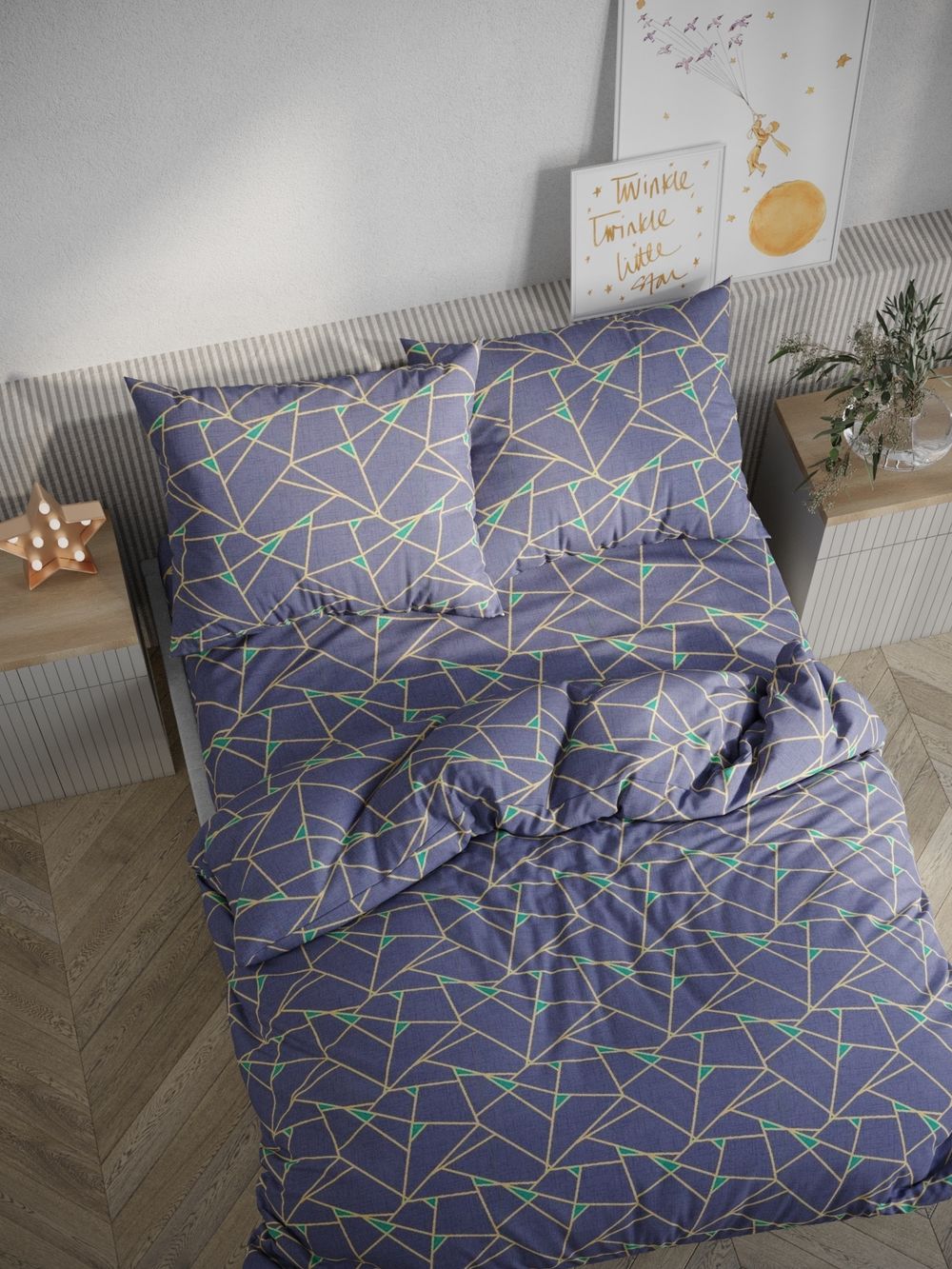 Простынь на резинке Simple House "Аксиома" 160х200 см