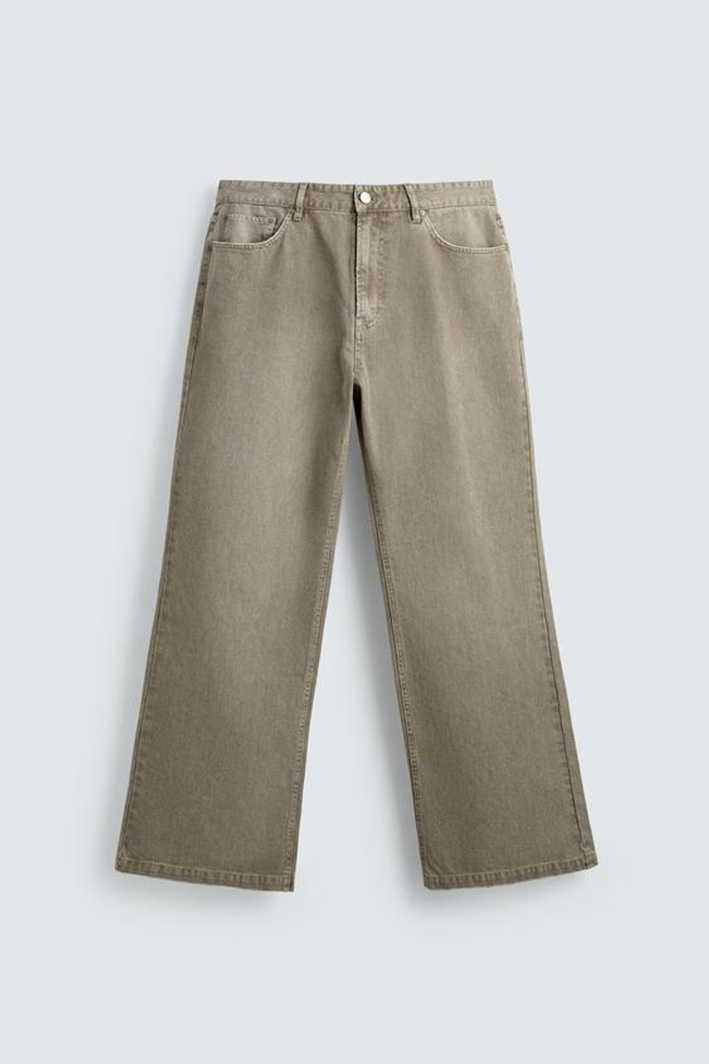 ZARA РАСКЛЕШЕННЫЕ БРЮКИ ИЗ ХЛОПКА, БЕЖЕВЫЙ