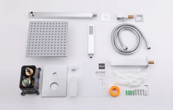 Душевая система ABBER Weiss Insel AF8017 скрытого монтажа с изливом, хром