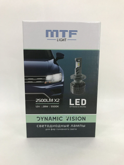 Светодиодные лампы ближнего/дальнего и габаритного света для Hyundai Solaris 2010+ MTF Light H4/H19 Dynamic Vision 2750lm, 5500K, 12V, 30W (к-т 2шт.)+W5W Firefly 5500K 80lm (к-т 2шт.)