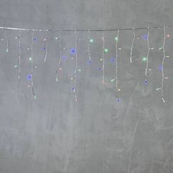 Светодиодная бахрома 3,1*0,5 м., 150 разноцветных LED ламп, прозрачный провод ПВХ, LTC (PIL150-10-2M)