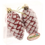 Ёлочные игрушки «Таинственное очарование» Шишки 9 см (набор 2шт), темный рубин