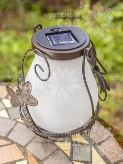 Фонарь садовый подвесной / светильник на солнечной батарее Стрекоза ЧУДЕСНЫЙ САД 16 см