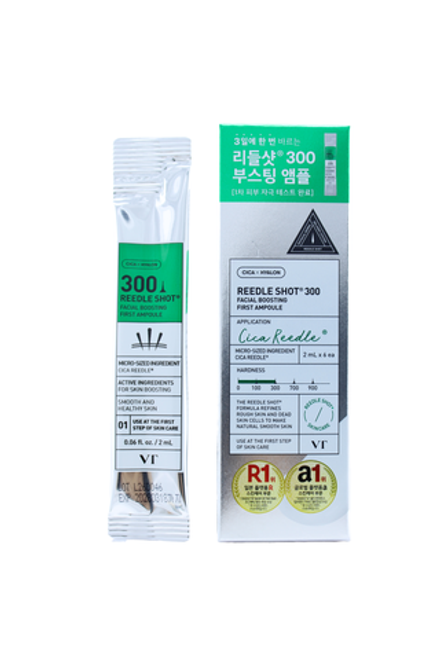 Сыворотка с центеллой и спикулами 300 VT Cosmetics Reedle Shot 300 Boosting First Ampoule, 2 мл*6шт