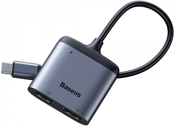 Переходник Baseus Enjoy series Type-C to 2 HDMI 4K HD (CAHUB-I0G) Графитовый