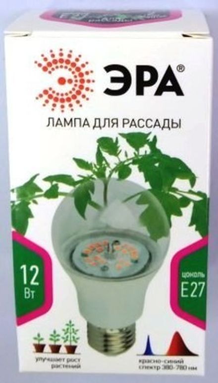 Фитолампа для растений светодиодная ЭРА FITO-12W-RB-E27-K красно-синего спектра 12 Вт