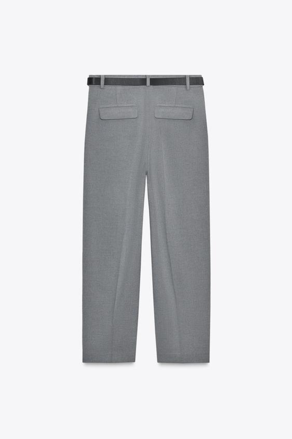 ZARA БРЮКИ С РЕМНЕМ, СЕРЫЙ