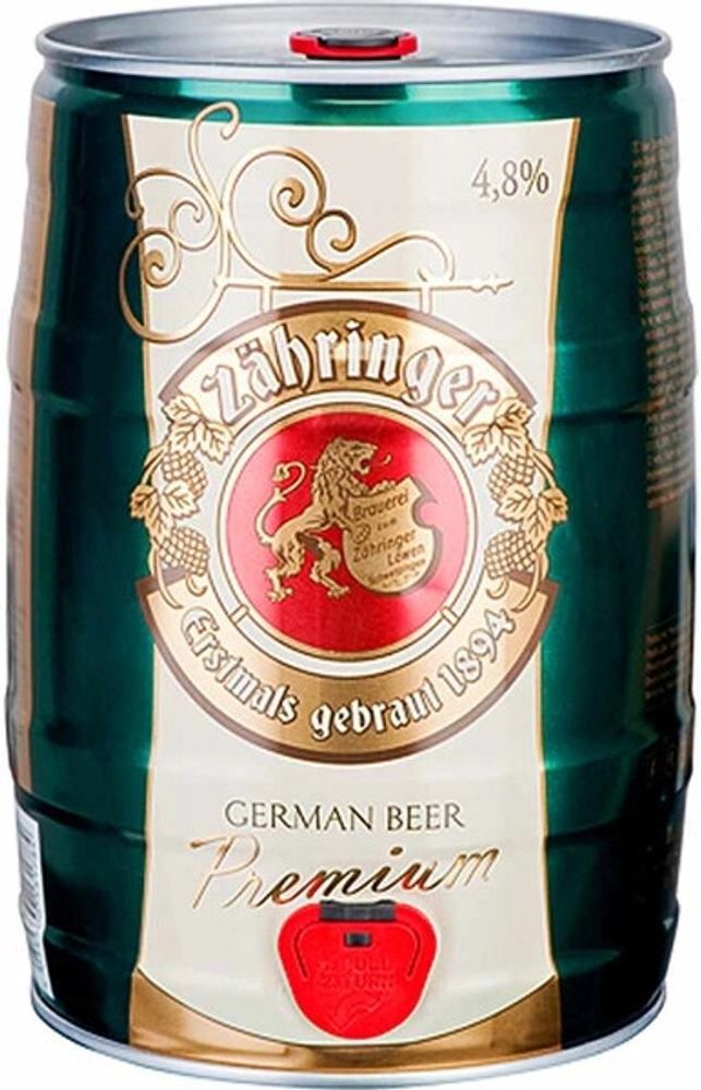 Пиво Церингер Премиум / Zahringer Premium 5л - бочонок