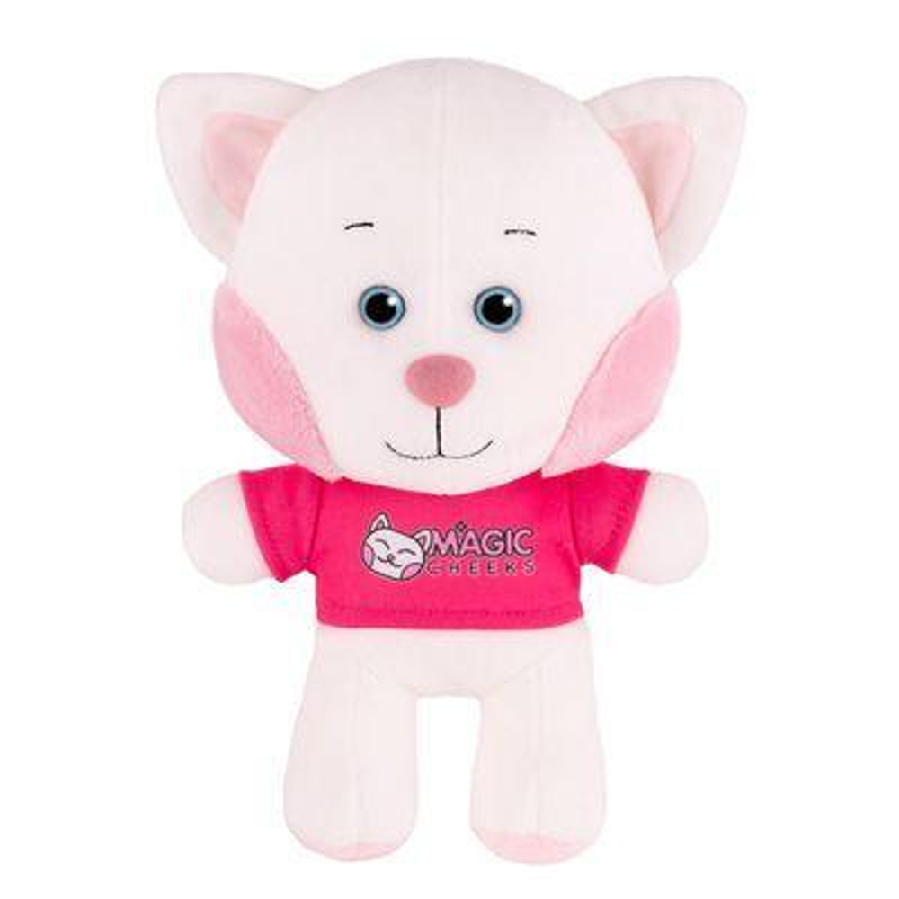 Котёнок с розовыми щёчками в футболке, 25см (Maxitoys)