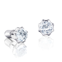 Серьги пусеты Fleur White Topaz