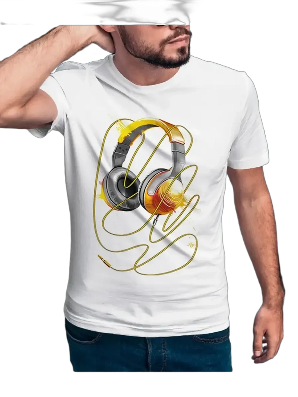 Футболка с принтом наушники