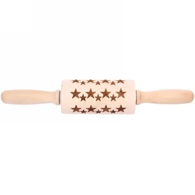 Скалка деревянная фигурная «Звездочки» 30*6см