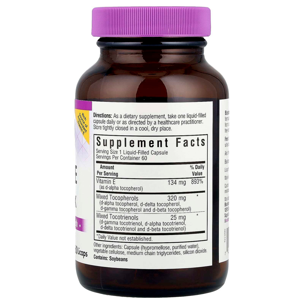 Bluebonnet Nutrition, Комплекс витамина Е, 60 капсул с жидкостью