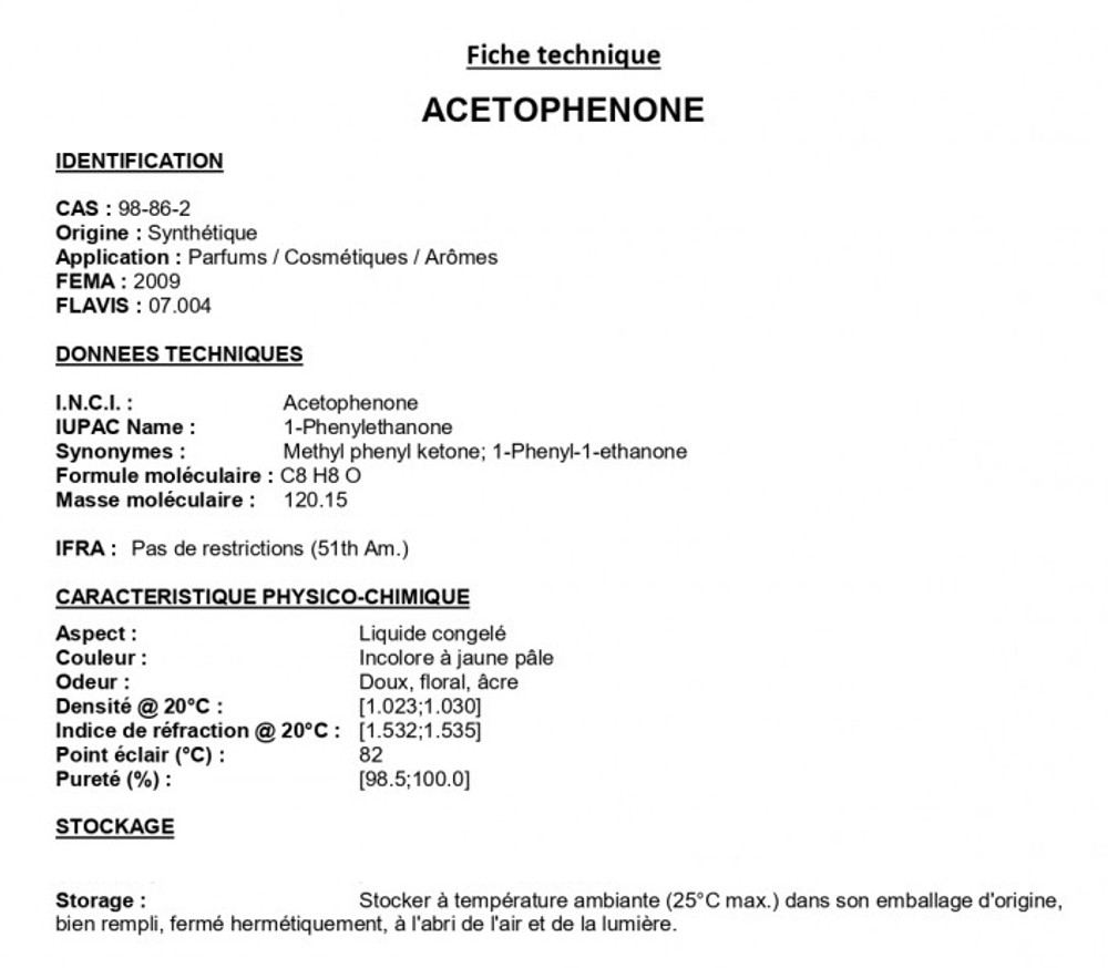ACETOPHENONE / АЦЕТОФЕНОН CAS 98-86-2