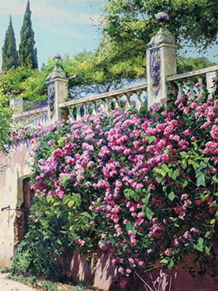 Основа с рисунком   для вышивания лентами "Цветущие розы"