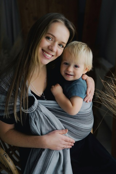 Слинг с кольцами «Херрингбон серебристый»