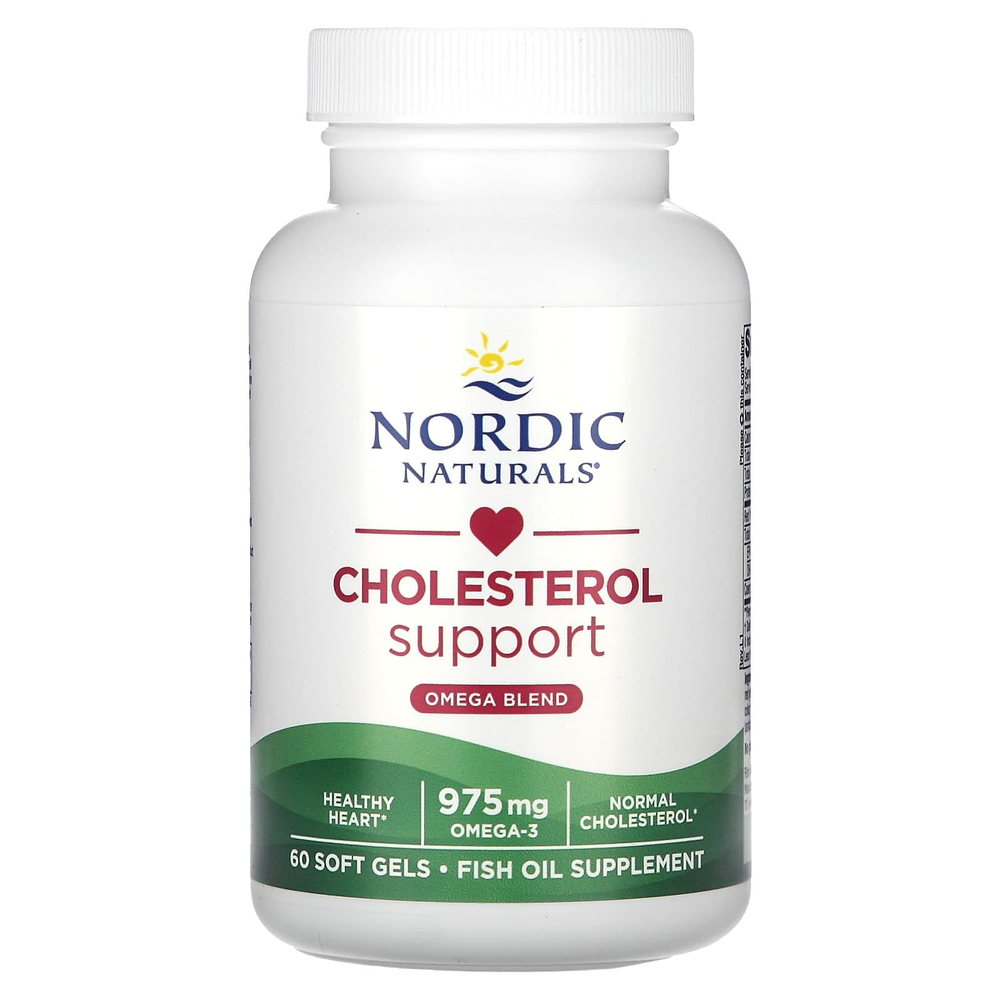 Nordic Naturals, добавка для поддержания уровня холестерина, омега, 60 капсул